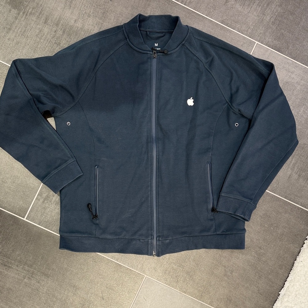 Apple Retail Navy Blue Zip-Up Jacket with Logo
